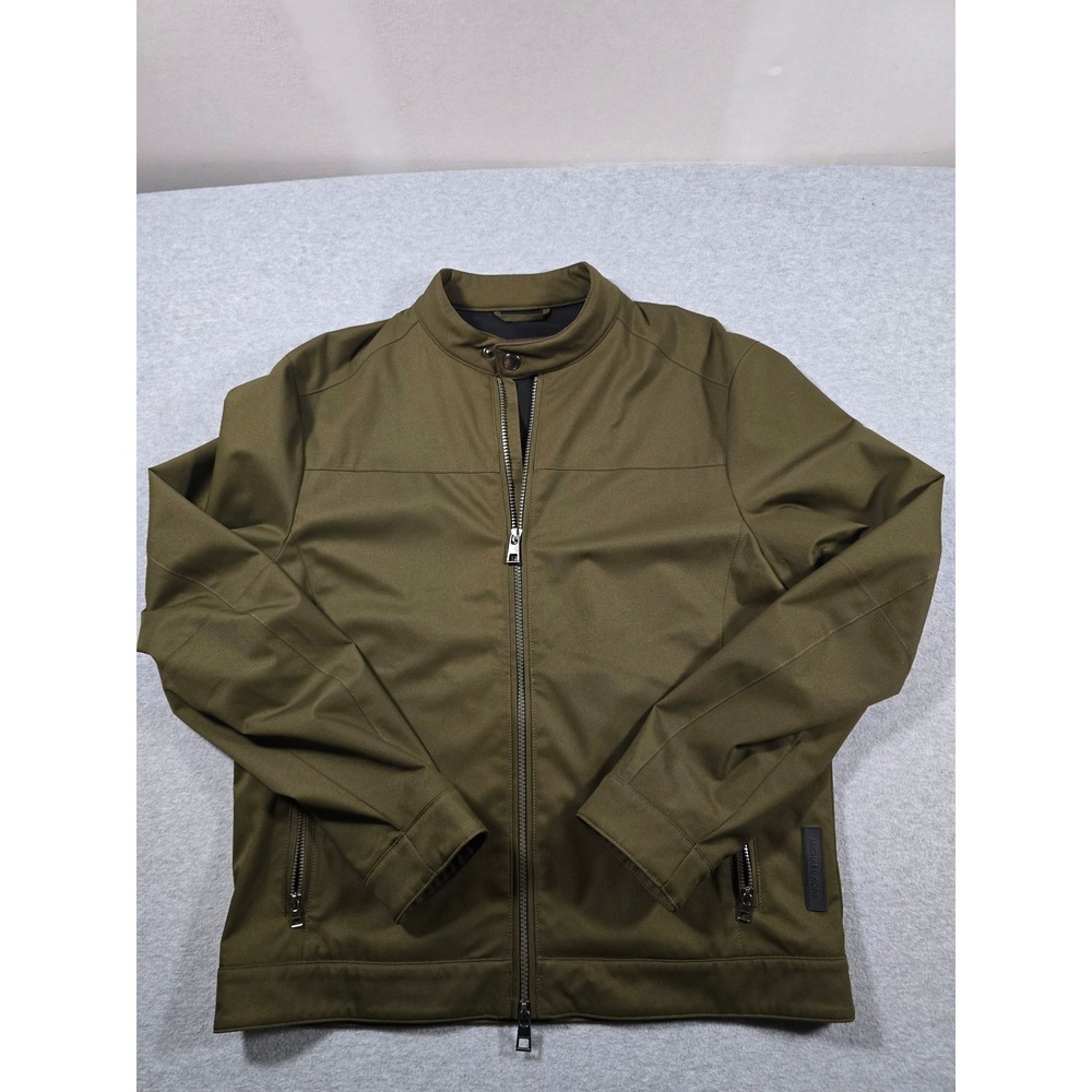 Michael Kors Mens Travel Engineered Bomber Jacket Olive Green Size M Full Zip